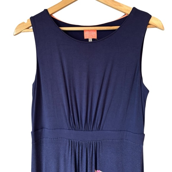 Joules Floral Sleeveless Lia Navy Cotton Maxi Dress, 8 - Picture 2 of 9